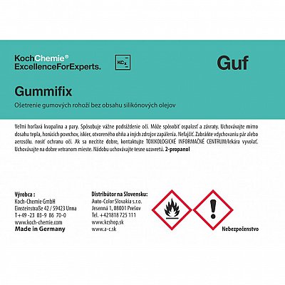 KochChemie Produktová etiketa - Gummifix