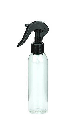 Fľaša AIDA číra s čiernym mini rozprašovačom 150ml